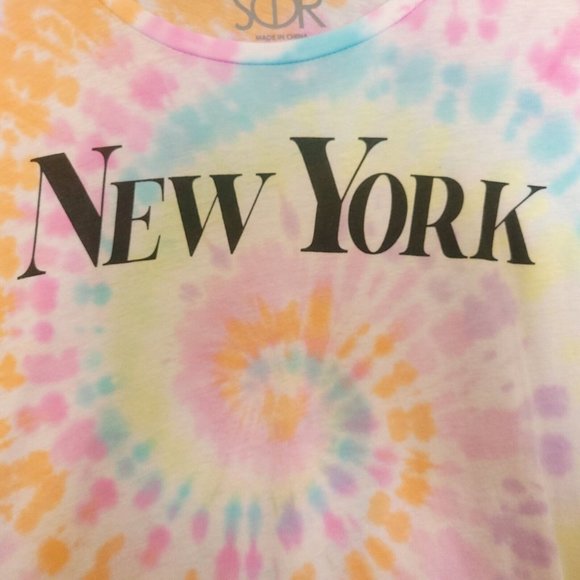 Cha Sor Womens‎ New York T-Shirt Multicolor Tie Dye Short Sleeve Scoop Plus 3X - Picture 6 of 9